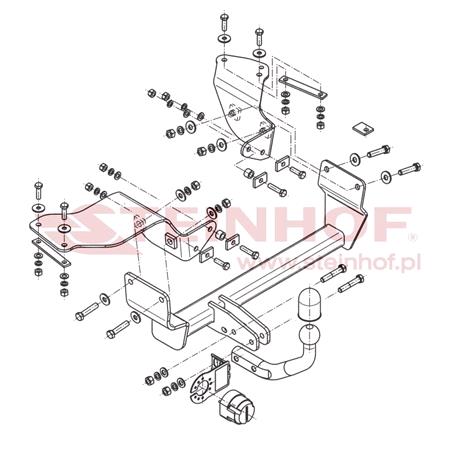 Steinhof Towbar (fixed with 2 bolts) for Alfa Romeo 147,  2001 to 2010