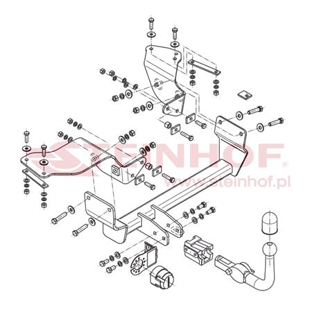Steinhof Automatic Detachable Towbar (horizontal system) for Alfa Romeo 147,  2001 to 2010