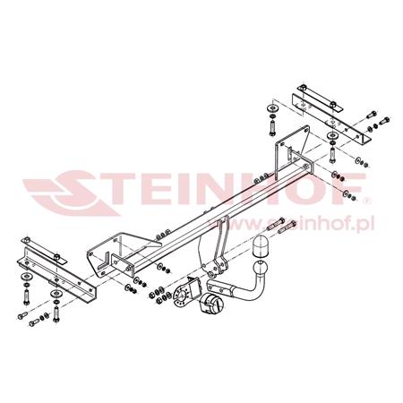 Steinhof Towbar (fixed with 2 bolts) for Alfa Romeo GIULIETTA,  2010 to 2015