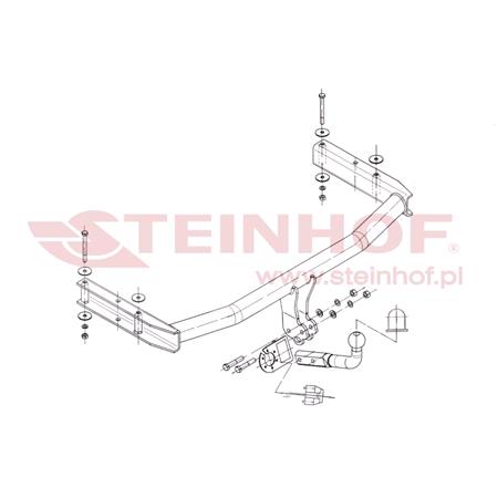 Steinhof Towbar (fixed with 2 bolts) for Audi A4 Avant, 2004 2008