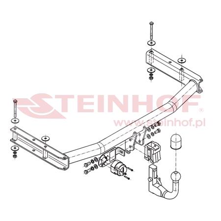 Steinhof Automatic Detachable Towbar (vertical system) for Audi A4 Avant, 2001 2004