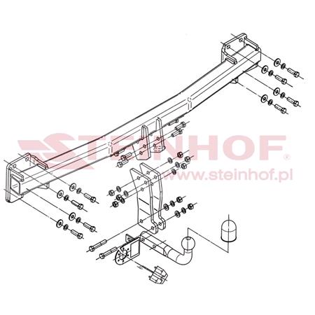 Steinhof Towbar (fixed with 2 bolts) for Audi Q7, 2006 2015