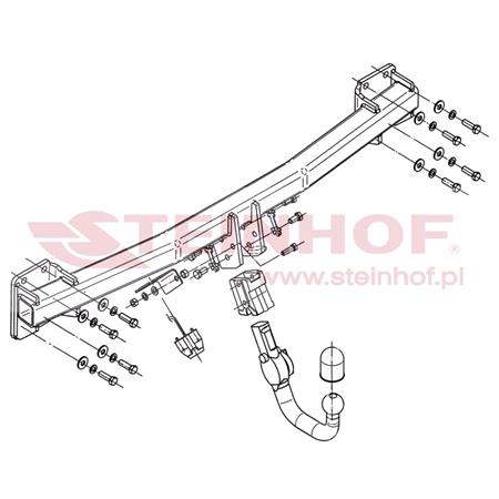 Steinhof Automatic Detachable Towbar (vertical system) for Volkswagen TOUAREG, 2002 to 2010
