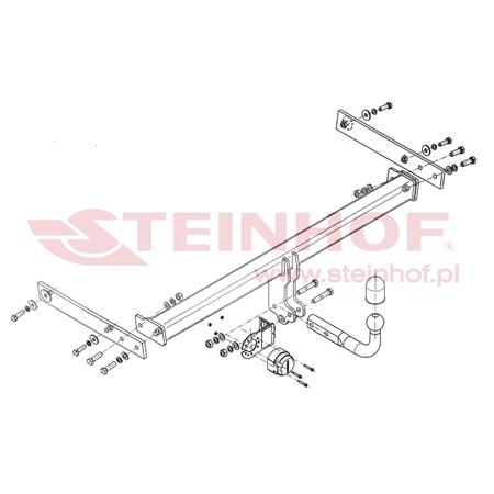 Steinhof Towbar (fixed with 2 bolts) for Audi Q3, 2011 2018