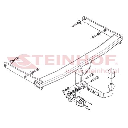 Steinhof Towbar (fixed with 2 bolts) for Audi A6 Allroad, 2012 2018