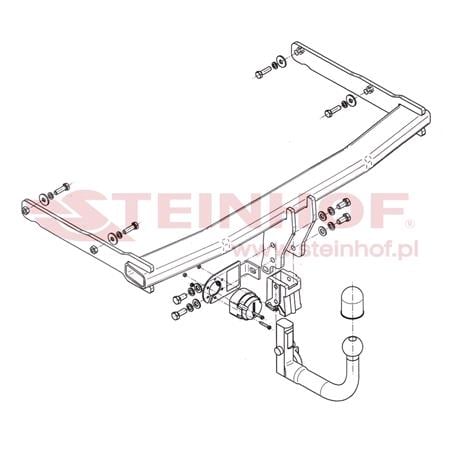 Steinhof Automatic Detachable Towbar (vertical system) for Audi A6 Allroad, 2012 2018