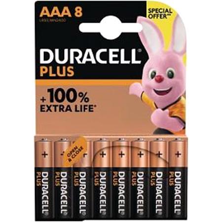 Duracell Plus Power Alkaline AAA Batteries Promo Pack   Pack of 8 