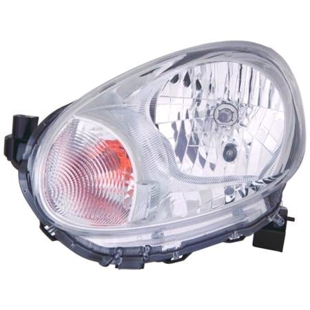 Left Headlamp (Halogen, Takes H4 Bulb, With Load Level Adjustment) for Nissan MICRA IV 2011 2013