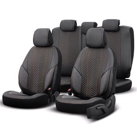 Premium Advanced Leather Car Seat Covers   Smoked Tan for NOVA SERIES   Black Red For Mitsubishi Fuso 2011 Onwards