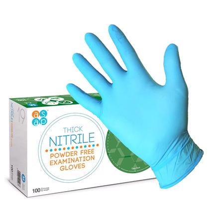 X TRA Thick Blue Nitrile Powder Free Disposable Gloves x100   Medium