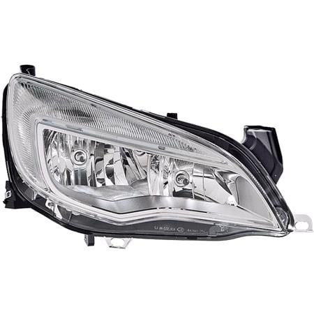 Right Headlamp (Halogen, Takes H7 / H7 Bulbs, With Standard Bulb Daytime Running Light, Chrome Bezel, Supplied With Motor, Original Equipment) for Opel ASTRA Sports Tourer 2012 2015