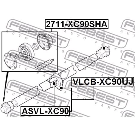 FEBEST Propshaft Joint   ASVLXC90