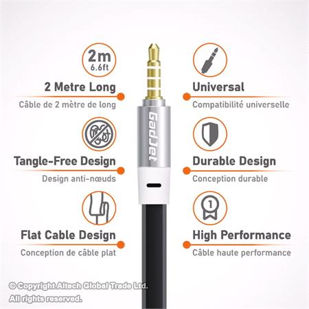 GadJet G Series 2m AUX Audio Cable 