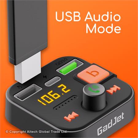 GadJet 2 Port Charging Bluetooth FM Transmitter Wireless 