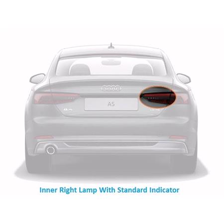 Right Rear Lamp (Inner, On Boot Lid, LED, With Standard Indicator, Original Equipment) for Audi A5 Coupe 2016 on
