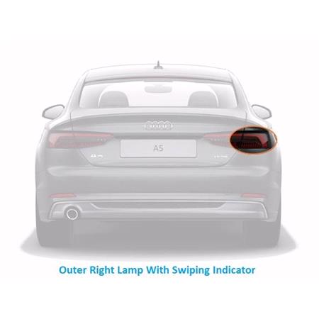 Right Rear Lamp (Outer, On Quarter Panel, LED, With Swiping Indicator, Original Equipment) for Audi A5 Convertible 2016 on