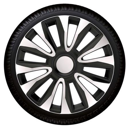 Avalon Black Silver Premium 14 Inch Wheel Trim Set of 4 