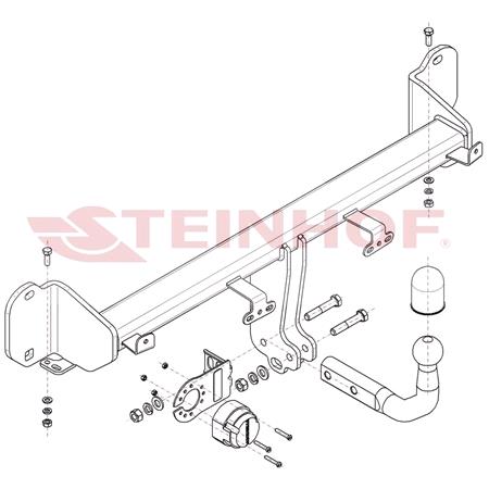 Steinhof Towbar (fixed with 2 bolts) for BMW 3, 2018 Onwards
