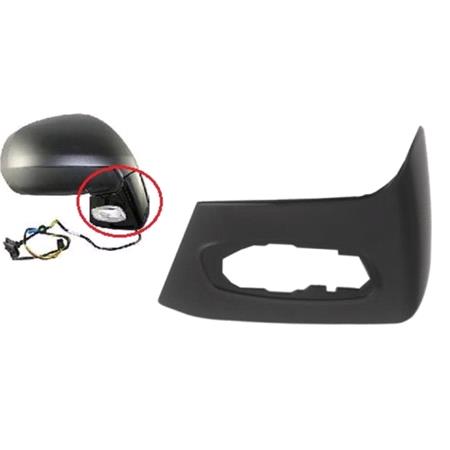 Right Lower Wing Mirror Cover (primed, with indicator lamp hole) for C4 Grand Picasso, 2006 2013