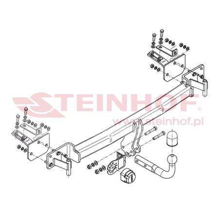 Steinhof Towbar (fixed with 2 bolts) for BMW 5 Series Touring, 1997 2004
