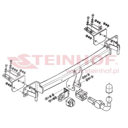 Steinhof Automatic Detachable Towbar (horizontal system) for BMW 5 Series Touring, 1997 2004