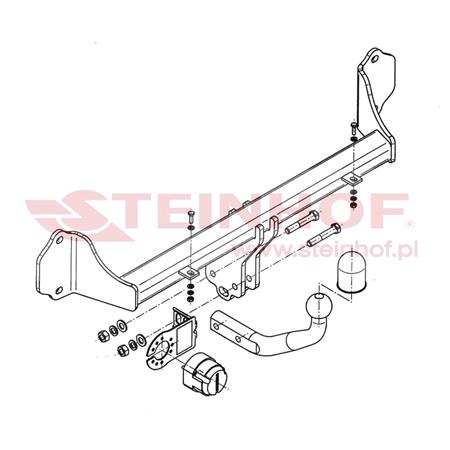 Steinhof Towbar (fixed with 2 bolts) for BMW 3 Series Touring, 2012 Onwards