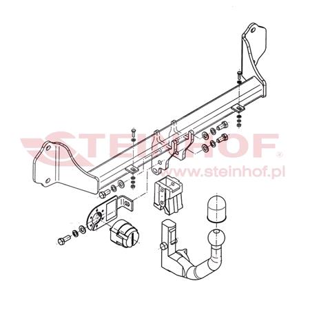 Steinhof Automatic Detachable Towbar (vertical system) for BMW 3 Series Touring, 2012 Onwards