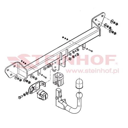 Steinhof Automatic Detachable Towbar (vertical system) for BMW 7 Series, 2005 2008
