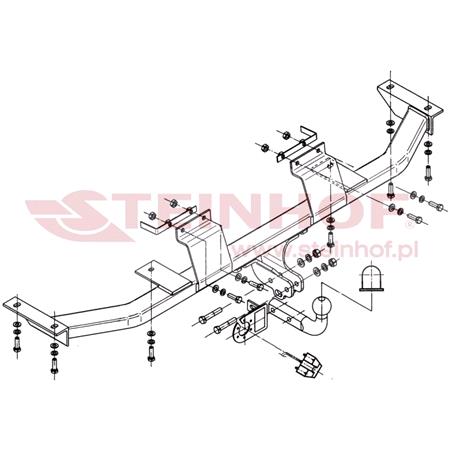 Steinhof Towbar (fixed with 2 bolts) for BMW 5 Series Touring, 1991 1997