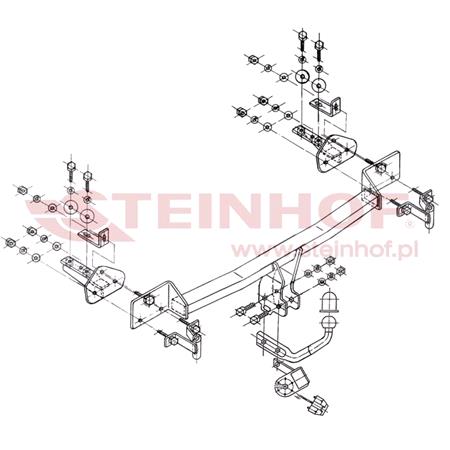 Steinhof Towbar (fixed with 2 bolts) for BMW 5 Series, 1995 2003
