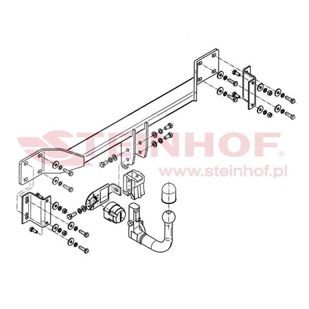 Steinhof Automatic Detachable Towbar (vertical system) for BMW 5 Series Touring,  2004 to 2010