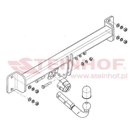Steinhof Towbar (fixed with 2 bolts) for BMW X3, 2004 2010