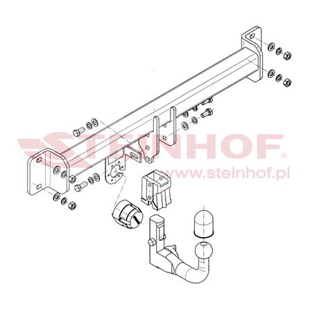 Steinhof Automatic Detachable Towbar (vertical system) for BMW X3,  2004 to 2010