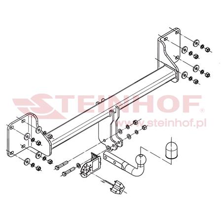 Steinhof Towbar (fixed with 2 bolts) for BMW X5, 2013 2018