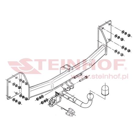 Steinhof Towbar (fixed with 2 bolts) for BMW X6, 2008 2014