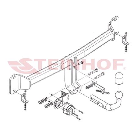 Steinhof Towbar (fixed with 2 bolts) for BMW 5 Series Touring, 2010 2017