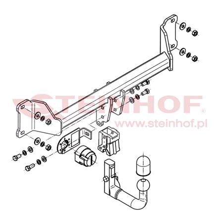 Steinhof Automatic Detachable Towbar (vertical system) for BMW X3,  2010 to 2017