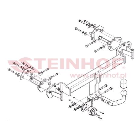 Steinhof Towbar (fixed with 2 bolts) for BMW 3 Series Compact, 2001 2005