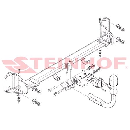 Steinhof Towbar (fixed with 2 bolts) for BMW 5 Series Grand Turismo, 2009 2013