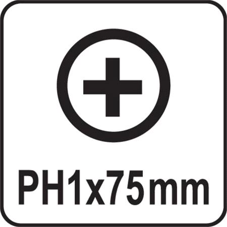 GO THROUGH SCREWDRIVER HEX PH1x75MM