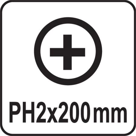 GO THROUGH SCREWDRIVER HEX PH2x200MM