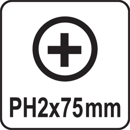 SCREWDRIVER BITS 10PCS PH2x75MM S2