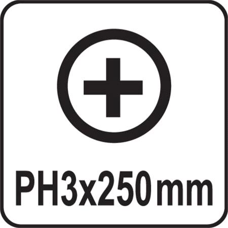 GO THROUGH PHILLIPS SCREWDRIVER PH3x250