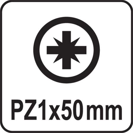 SCREWDRIVER BITS 1/4 50MM PZ1 10PCS