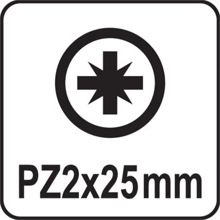 SCREWDRIVER BITS 10PCS  PZ2x25MM S2