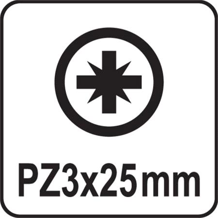 SCREWDRIVER BITS 10PCS  PZ3x25MM S2