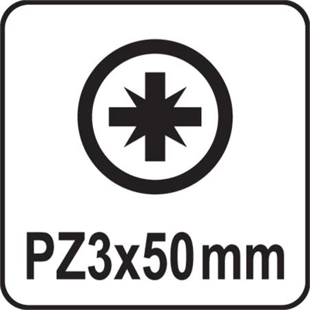 SCREWDRIVER BITS 1/4 50MM PZ3 10PCS