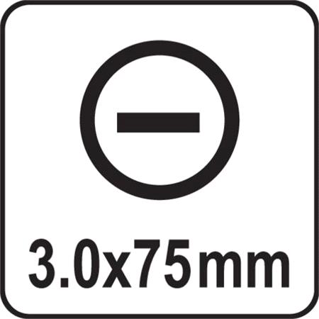 SLOTTED PRECISION SCREWDRIVER 3.0x75MM