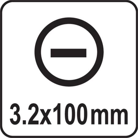 SLOTTED SCREWDRIVER HI TEC 3.2x100MM