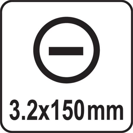 SLOTTED SCREWDRIVER HI TEC 3.2x150MM